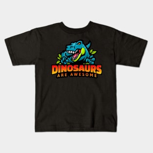 T-Rex Dinosaurs Are Awesome Orange Kids T-Shirt